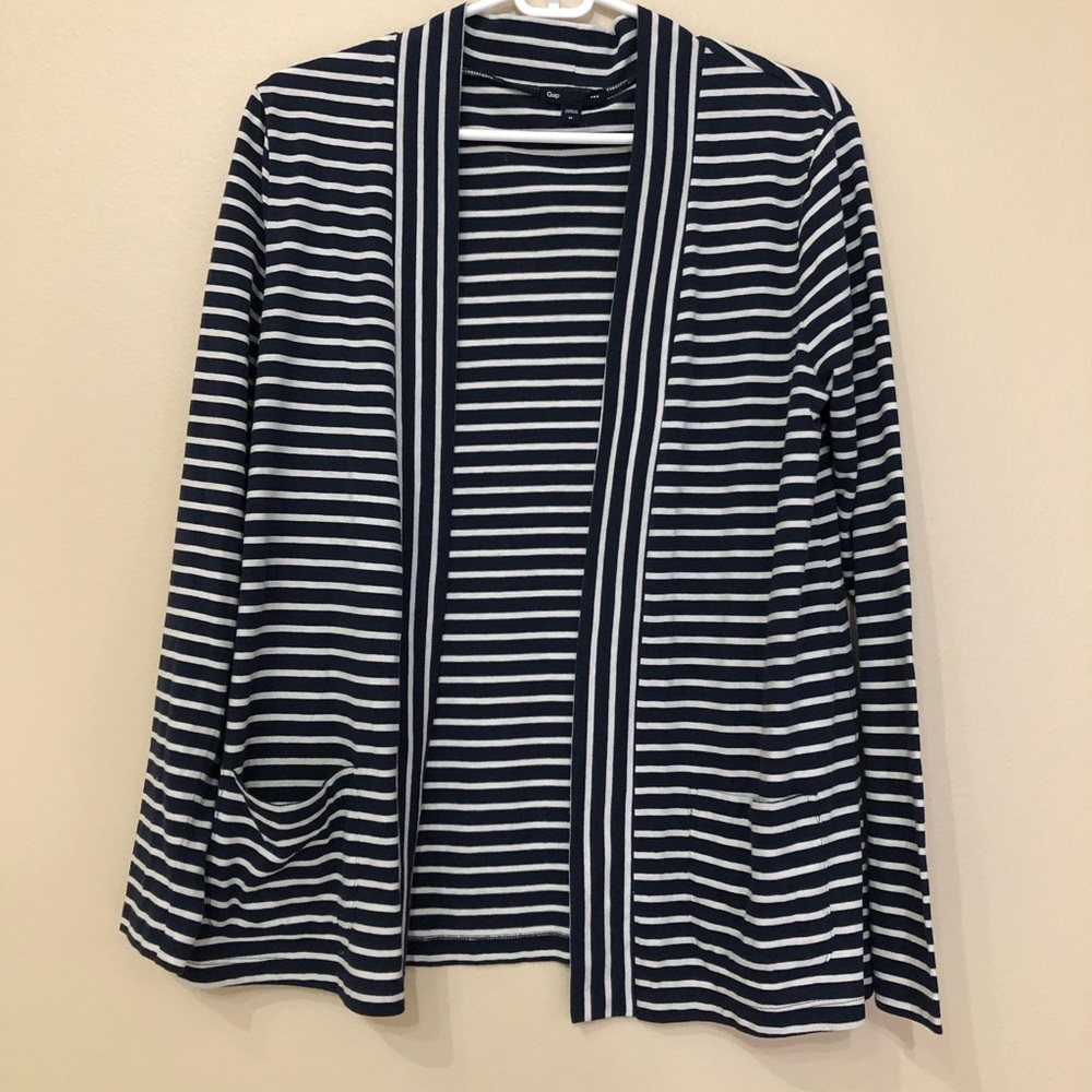 EUC Gap Striped Navy & White Cardigan